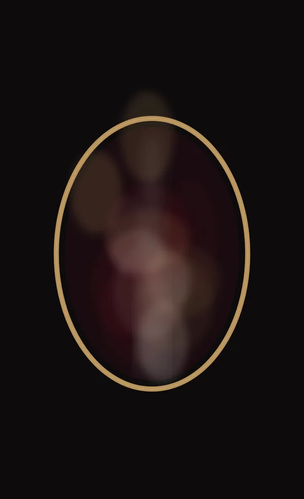 Plate 10, Mirror Haze: soft light inside an oval gilt frame